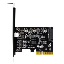 USB PCIE Card Type C PCI-Express 4X to USB 3.2 Gen 2X2 (20Gbps) ASM3242 Chipset Driverless Expansion Adapter Card