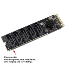 M.2 NGFF B-KEY to Adapter Port Multiplier M.2 to 5 SATA3 6Gbps SSD Expansion Card JMB585 Chip