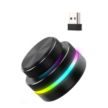 Three-Mode Dual Knob Keyboard with RGB Lights Reverse Direction Knob Single-Button Volume Knob Black