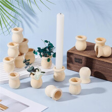30 Stück Unbehandelte Kerzenhalter Aus Holz, 22 mm Loch, Kerzenhalter Aus Holz mit Dübelkappe