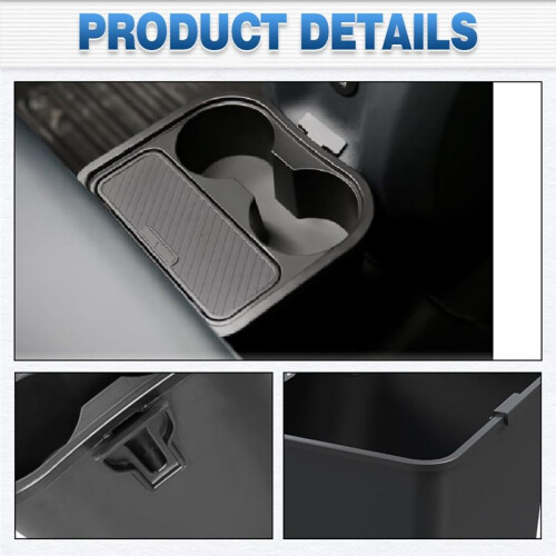 Multi-Function Trash Can with Cup Holder ABS Black for  Maverick 2022-2025 Storage Box Accessories 2