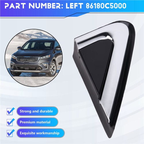 Panel de Embellecedor Triangular para Espejo Lateral de Coche, Placa Triangular para Ventana (86190C5000 y 86180C5000) para  Sorento 2016-2020 2