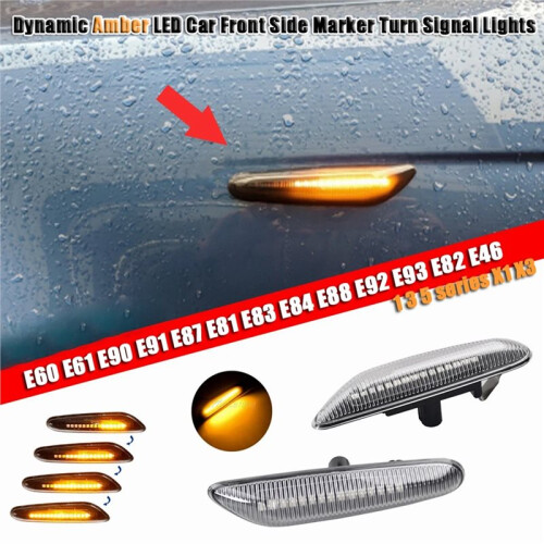 63137253326 2 Pin Interface Sequential Flashing LED Side  for  1/3/5 Series X1 E84 X3 E83 Crystal 1