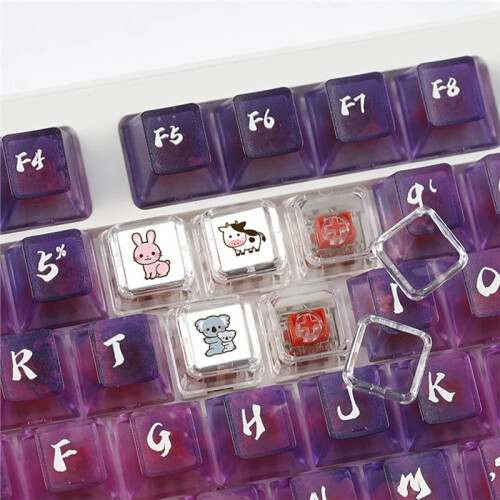 10pcs XDA Profile Transparent Keycaps for MX Mechanical Keyboards Blank PC Caps 2