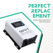 Régulateur de Charge Solaire Tactile MPPT 30 A à Réduction Automatique de Tension 150 V pour Systèmes Solaires LiFePO4, Lithium-Gel et Plomb-Acide