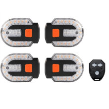 4Pcs Turn Signals for Bicycles with Alarm, Remote Control/Integrated Bike Tail Light Waterproof Strobe Bike Rear Lights