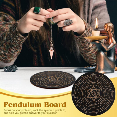 6 Divination Tools Kit Set Include Dowsing Rods Copper Spiritual Dowsing Pendulum Board for Finding Water, Detect Gold 2