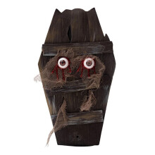 Caixa de Caixão de Halloween com Efeitos Sonoros de Terror, Tesouro de Pirata com Efeito Visual de Terror para Decoração de Cena de Sala Secreta de