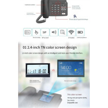Teléfono Fijo Inalámbrico 4G VoIP de Red Completa, Modo Dual, con Red IP SIP, Wifi, para Empresas y Oficinas.