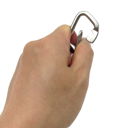 2Pack Scuba Split Ring Connector with Clips, Stainless Steel Carabineer Keeper and Dual Split-Rings with Webbing Strap 1