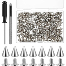 Kit de 200 Tachuelas Cónicas con Forma de Cono, Tachuelas y Tachuelas de Metal con Cierre de Rosca para Decoración Artesanal de Cuero.