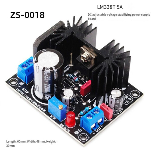 Adjustable Linear Regulated Power Supply Board LM338 5A Output Filament Voltage Regulation DIY Electronics Kit 2