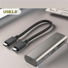 Hub USB-A (Gen2) + 2xUSB-C (Gen 2) + Hub /TF 3.0 para Laptop, Adaptador Multidivisor, Acessórios para Computador