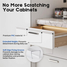 Cabinet Protector Guard (Pack of 6),17.7In Clear PVC Cabinet Protectors for 3/4In Thick Kitchen Cabinets Doors