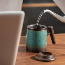 Retro-Keramiktasse, Große Teetasse mit Filter, Personalisierte Kaffeetasse, Tragbares Küchengeschirr, Elegant, Hübsch, Urlaub