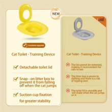 Asiento de Baño Inteligente para Gatos con Diseño Ovalado Antideslizante, Incluye Caja de Almohadilla, Color Rosa.
