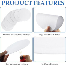 120 Vellen Ovenmagnetronpapier, 4,7 Inch Keramische Vezelpapier Ovenisolatie Smeltovenpapier Hoge Temperatuur voor Klei
