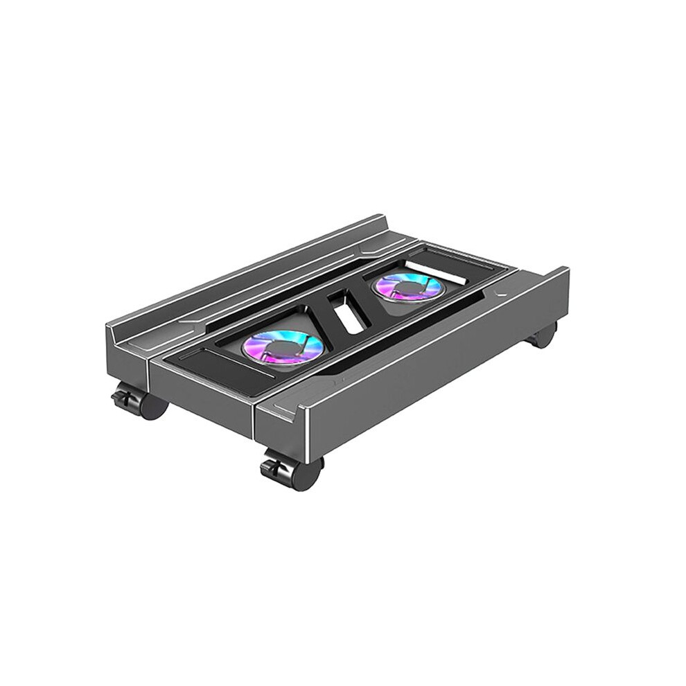 Adjustable Mobile Pc Tower Stand With Rgb Cooling Fan Telescopic Cpu Holder Desktop Computer Cart For Heat Dissipation 6032767112027