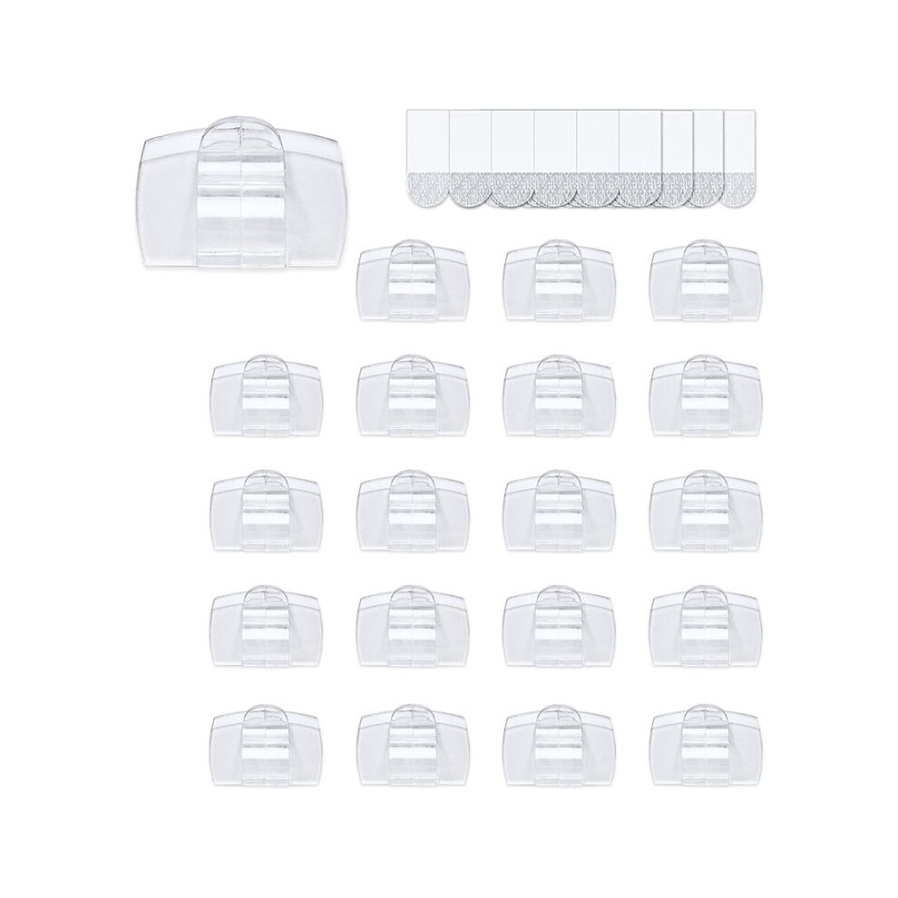 Indoor Large Clear Cord Clips With Adhesive Strips, Damage-Free Wall Hooks 40 Clips+48 Strips 6033745056395