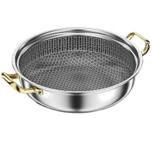 Stainless Steel Frying Pan Non-Stick Soup Pot Wok Home Honeycomb Induction Cooker Stove Stew Kitchen Cookware