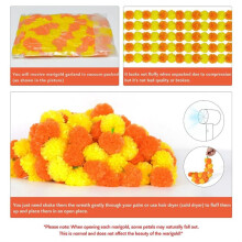 5 Pezzi di Ghirlanda di Calendula per Decorazione, 5 Piedi di Fiori di Calendula Artificiali Decorazioni Diwali Arancione + Giallo