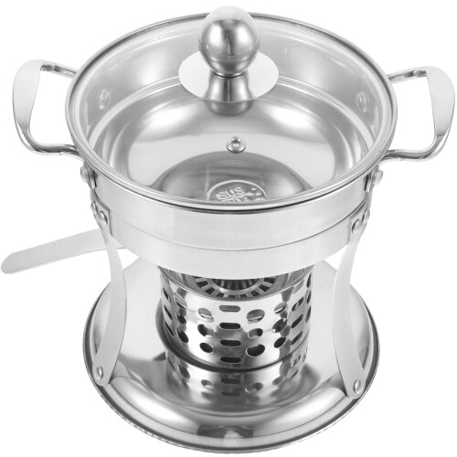 2Pièces Hot Pot Unique Poêle Avec Acier Transparent Durable 1