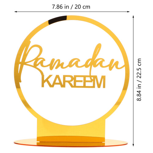 4Pcs Golden Acrylic Eid Moon Ornaments Ramadan Mubarak Table Decor 1