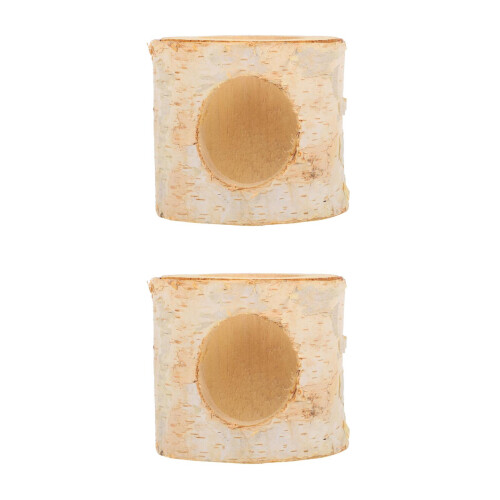 2Pcs Wood Hideout Tunnel Hamster Toy Small Pets Accessory 2