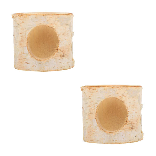 2Pcs Wood Hideout Tunnel Hamster Toy Small Pets Accessory 1