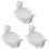 3Pcs White Ceramic Dessert and Food Serving Bowls 4