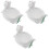 3Pcs White Ceramic Dessert and Food Serving Bowls 5
