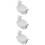 3Pcs White Ceramic Dessert and Food Serving Bowls 10