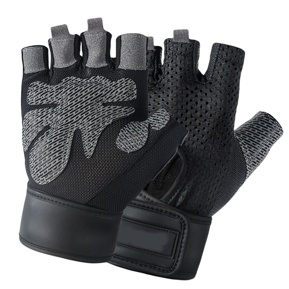 2Pairs Riding Half Finger Gloves Breathable Cycling Nonslip Grip Black 3032364419553