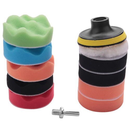 Conjunto de Almofadas de Polimento de Buffer de Ondas de 11 PeçAs de 3 Polegadas para Polidor de Carro