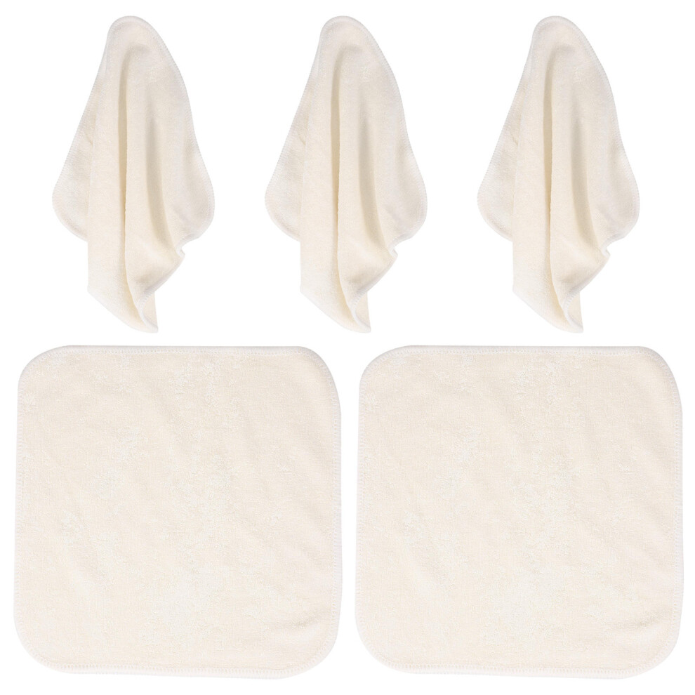 Happyyami Beige 10Pcs Bamboo Fiber Exfoliating Washcloths Face