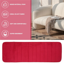 120x40cm Absorbent Nonslip Memory Foam Kitchen Bedroom Door Floor Mat Rug Carpet Date-red
