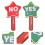 6Pcs Multi Color Plastic Yes No Classroom Voting Paddles Dual Sided 11
