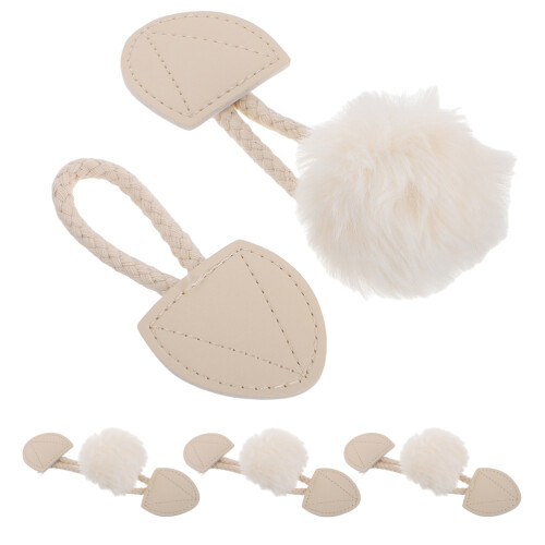 8Pcs Beige Coat Toggle Buttons Resin Sewing Accessories for Jackets 2