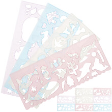 60Pcs Kids Painting Stencils Assorted Colors Plastic Animals Templates