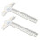 6Pcs Transparent Acrylic T Ruler White Crafting Scrapbooking Precision 3