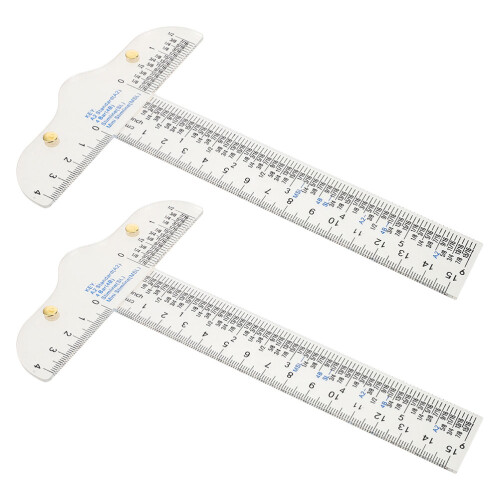 6Pcs Transparent Acrylic T Ruler White Crafting Scrapbooking Precision 2