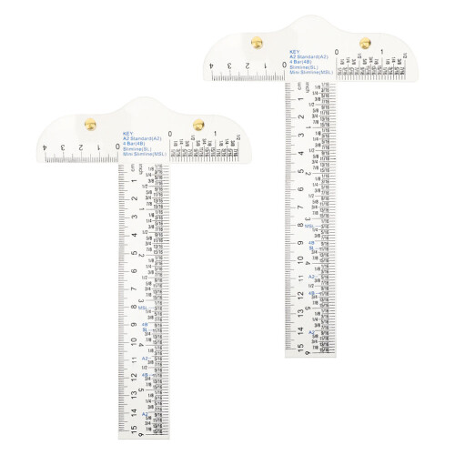 6Pcs Transparent Acrylic T Ruler White Crafting Scrapbooking Precision 1