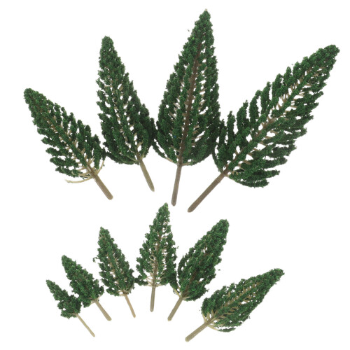 36Pcs Durable Green Miniature Plastic Trees for Model Craft and Decor 1