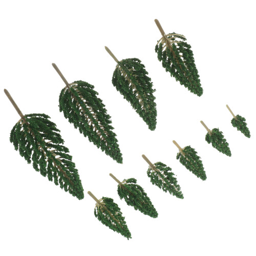 36Pcs Durable Green Miniature Plastic Trees for Model Craft and Decor