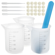 SilikonmäTkoppssats med Silikonglaspinne, Pipetter, FingersäNgar för Blandning Av Epoxiharts, Formar