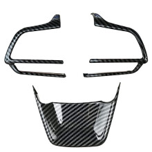 3Pcs Carbon Fiber Color Steering Wheel Cover Trim Fit for  Highlander 2020 2021 2022 Sienna 2021-2022