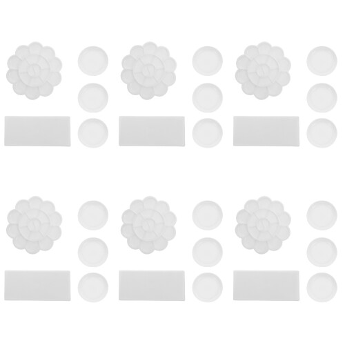 6Sets Compacte Verfmengbak Wit Voor Waterverf En Olieverf 1