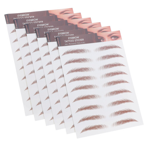 Light Brown Waterproof 3D Eyebrow Stickers Natural Look Transfer