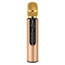 Wireless Microphone Dual Speaker Condenser Microphone Portable Karaoke Mic for Live Streaming Speech Gold