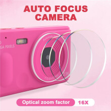 Digital Camera 16x Digtal Auto Focus 2.5K HD 72MP Digital Camcorder Camera for Home Outdoor Travel Red